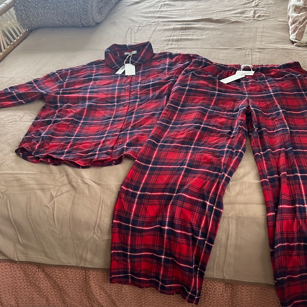 Z Supply Red and Black Plaid Women’s  Pajama Set